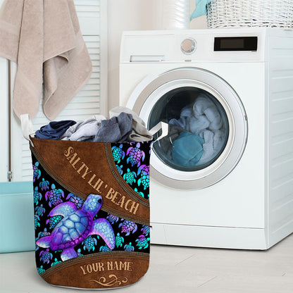 Salty Lil' Beach - Personalized Turtle Storage Basket