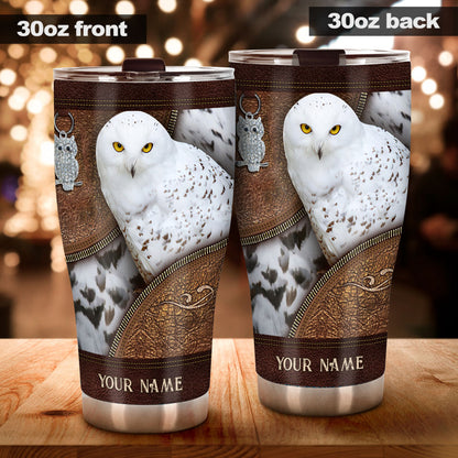 Snowy Owl - Personalized Owl Tumbler