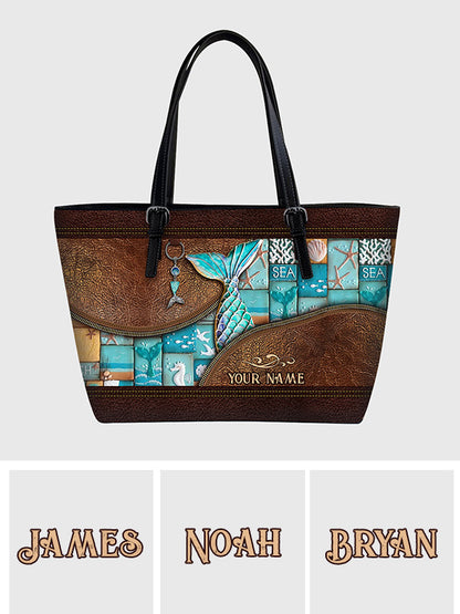 Love Mermaid - Personalized Mermaid Leather Bag