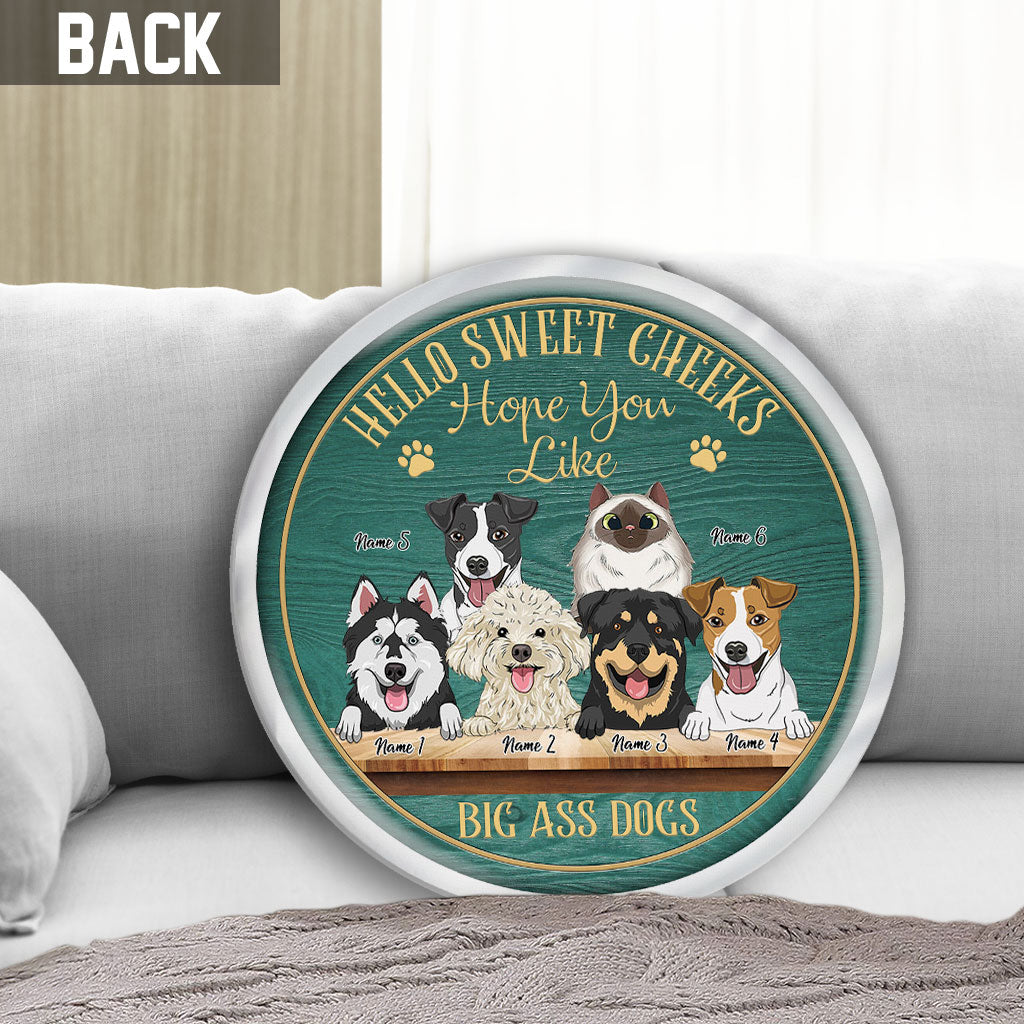 Hello Sweet Cheeks - Personalized Dog Shaped Pillow