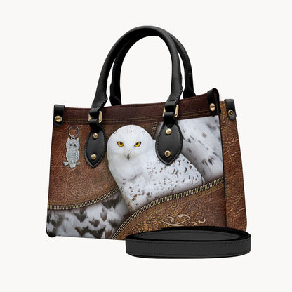 Snowy Owl - Personalized Owl Leather Handbag