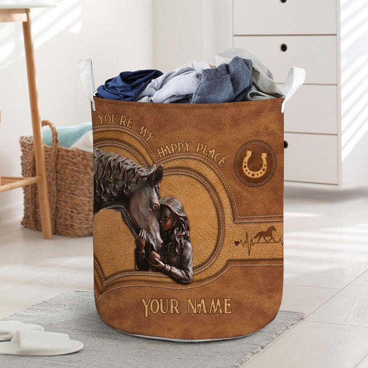 You're My Happy Place - Personalized Horse Storage Basket