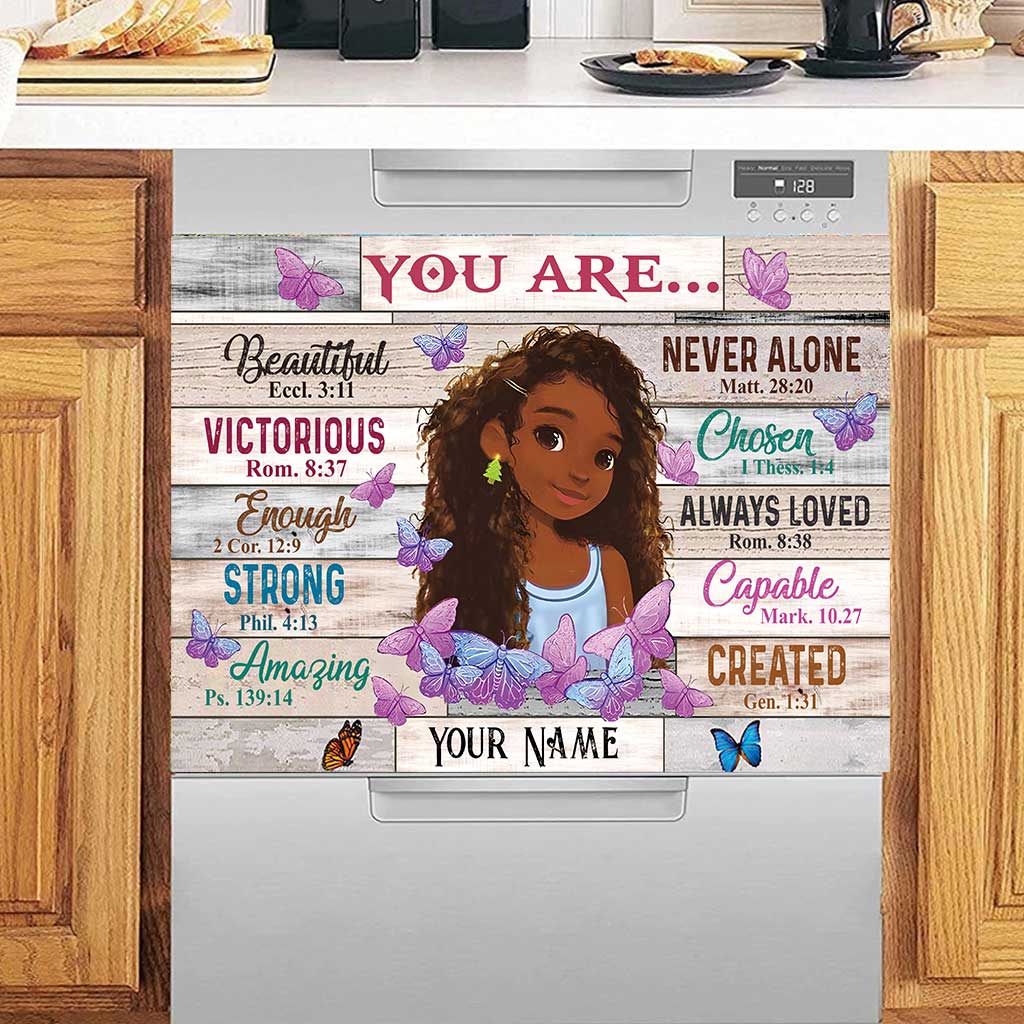 God Say You Are - Personalized African American Dishwasher Cover