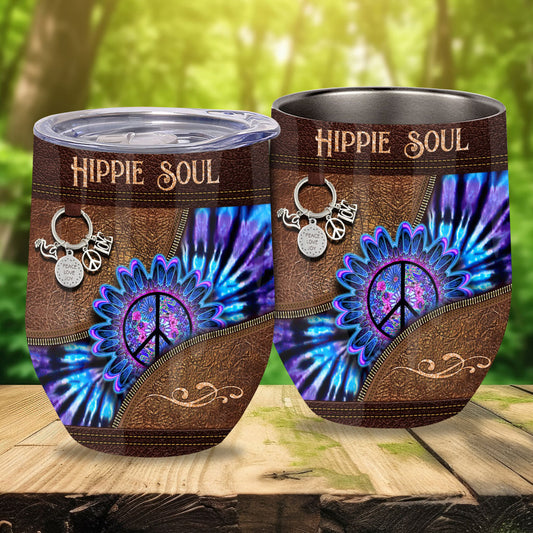 Peace Love Joy - Hippie Wine Tumbler