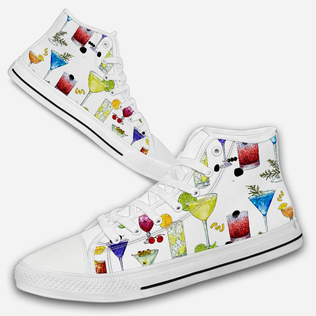 Cocktails Pattern - Bartender High Top Shoes