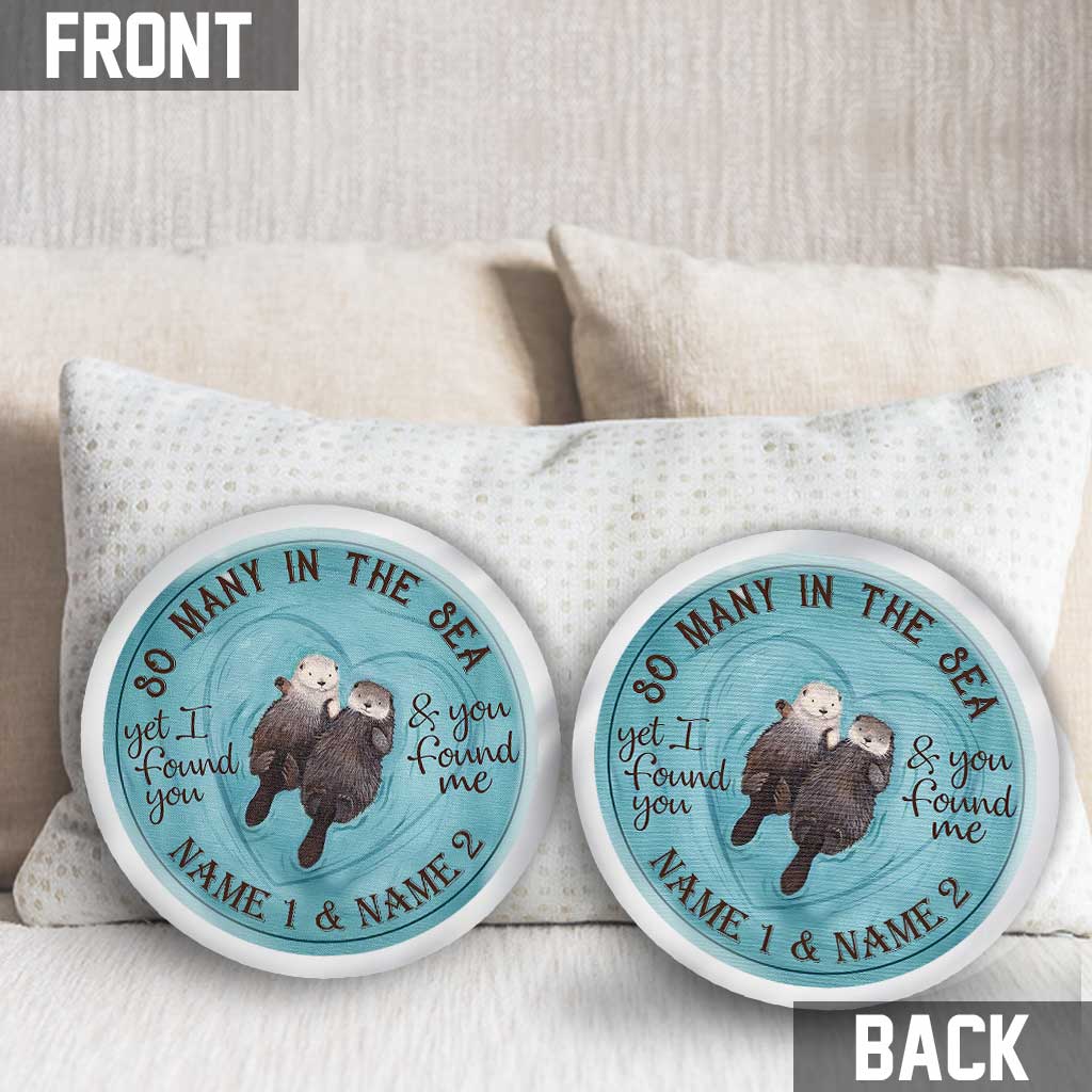 So Many In The Sea - Personalized Otter Shaped Pillow