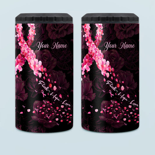Faith Hope Love - Personalized Breast Cancer Awareness Can Cooler