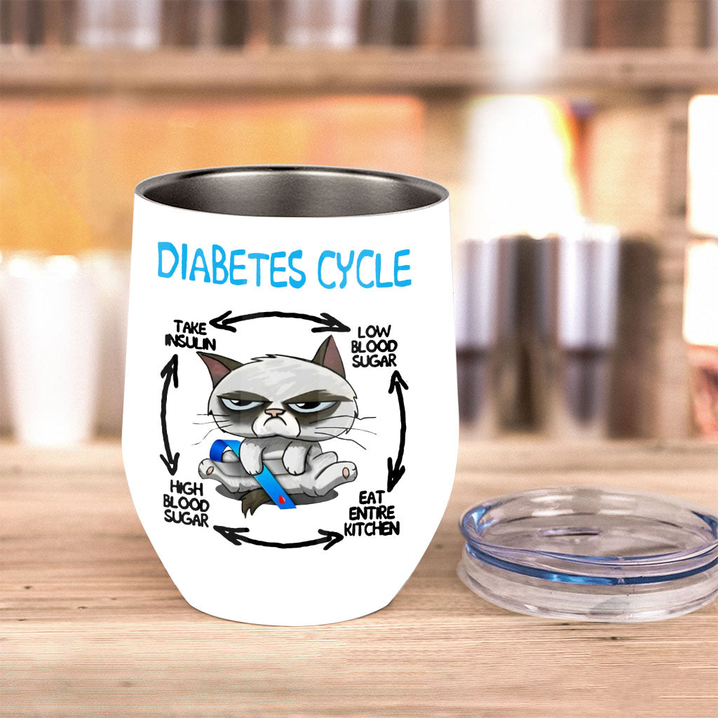 Diabetes Cycle - Diabetes Awareness Wine Tumbler