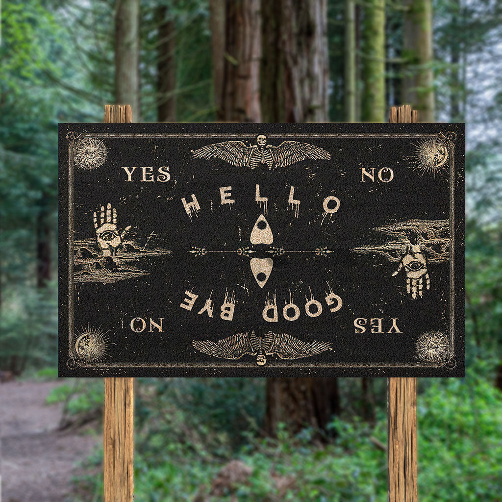 Hello Goodbye - Witch Rectangle Wood Sign