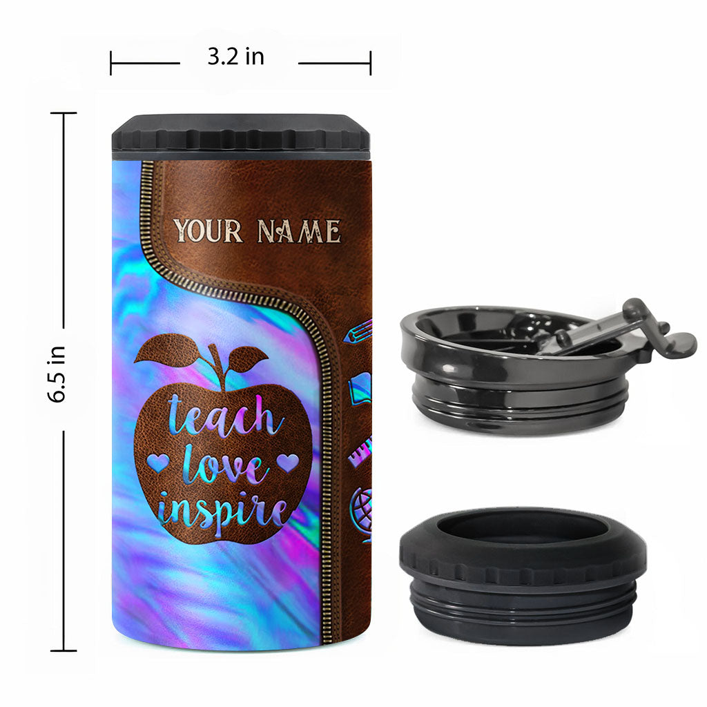 Teach Love Inspire - Personalized Teacher Can Cooler