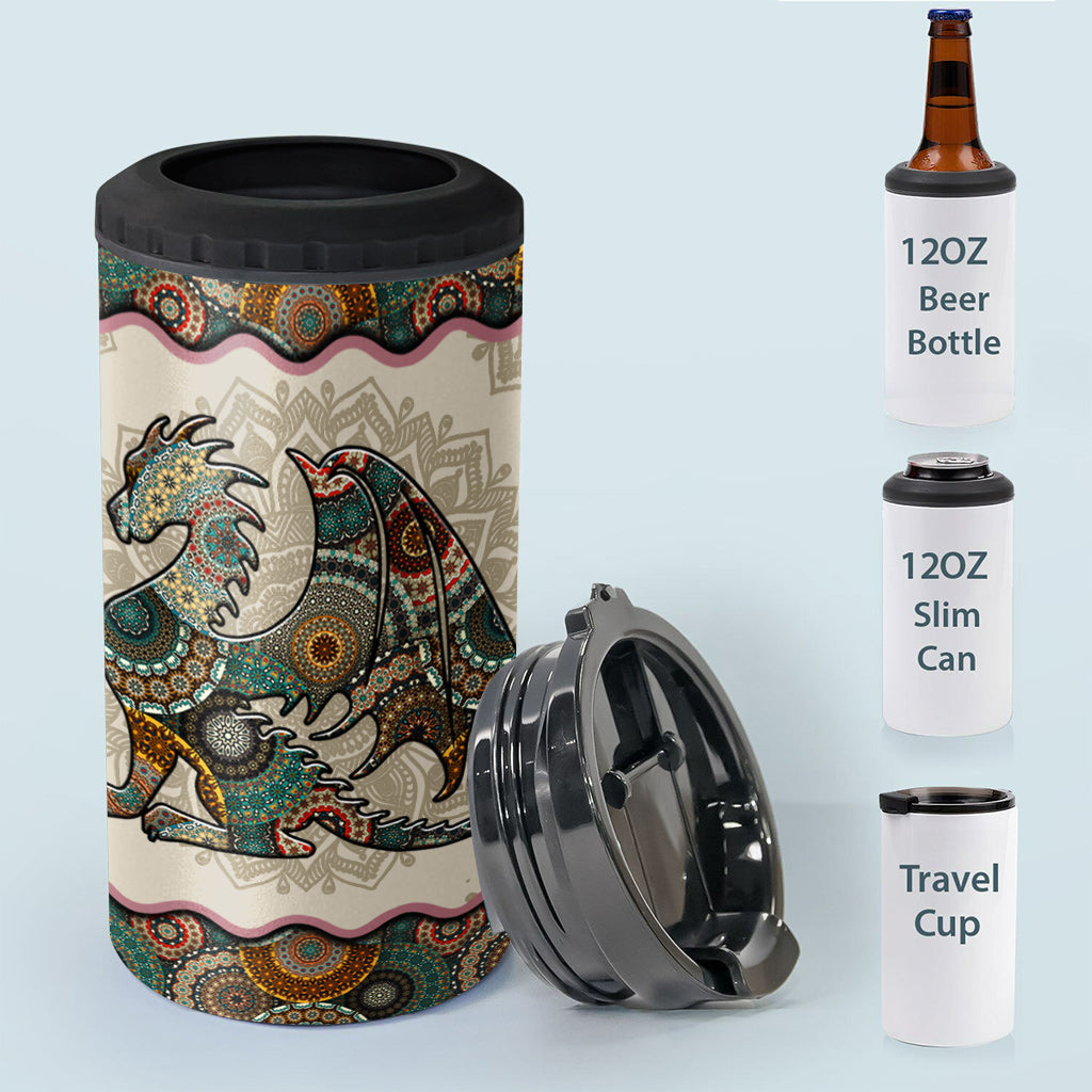 Mandala Dragon Pattern - Dragon Can Cooler