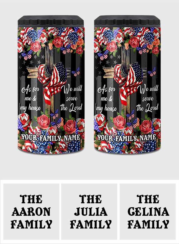 We Will Serve The Lord - Personalized Christian Can Cooler