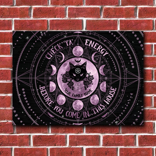 Check Ya Energy - Personalized Witch Rectangle Metal Sign