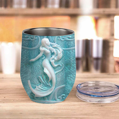 Ocean 3D Pattern Print - Mermaid Wine Tumbler