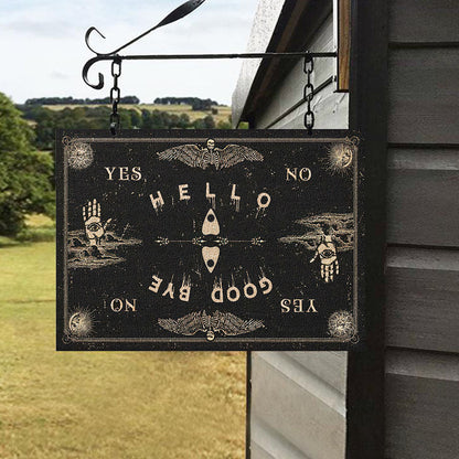 Hello Goodbye - Witch Rectangle Metal Sign