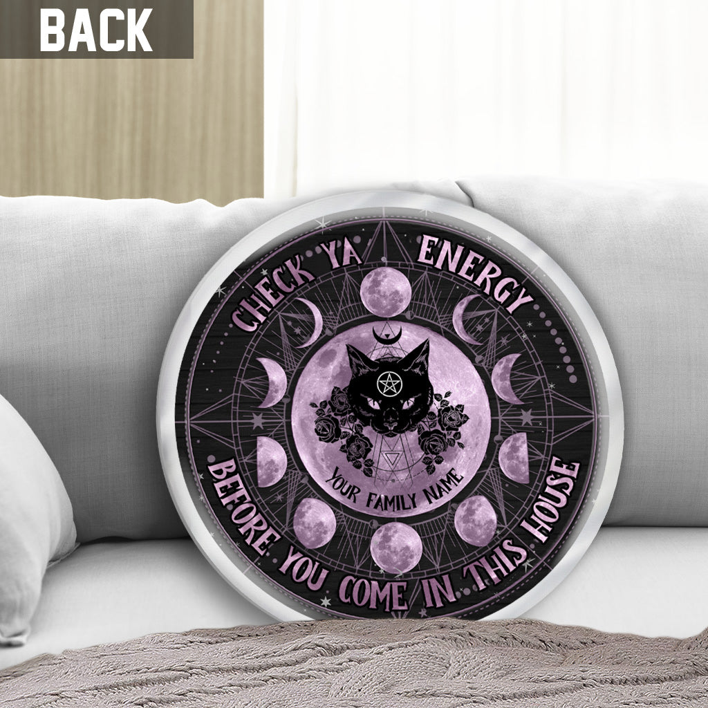 Check Ya Energy - Personalized Witch Shaped Pillow