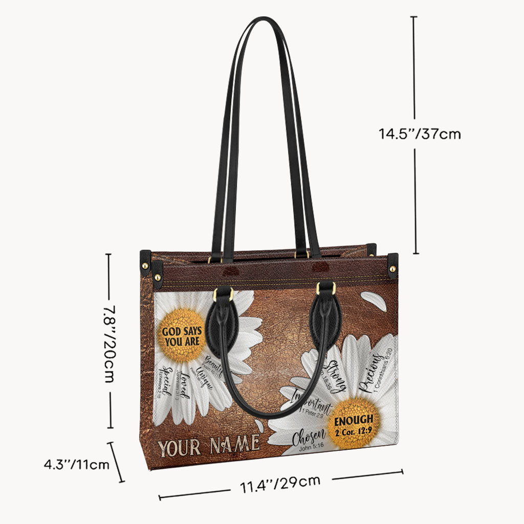 God Says You Are - Personalized Christian Leather Handbag