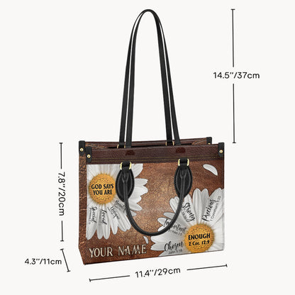 God Says You Are - Personalized Christian Leather Handbag