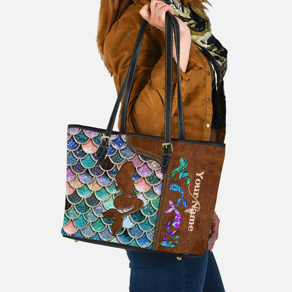 Mermaid - Personalized Mermaid Leather Bag