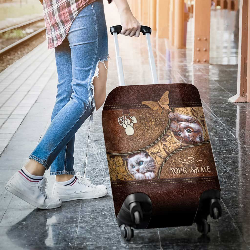 Love Cats - Personalized Cat Luggage Cover