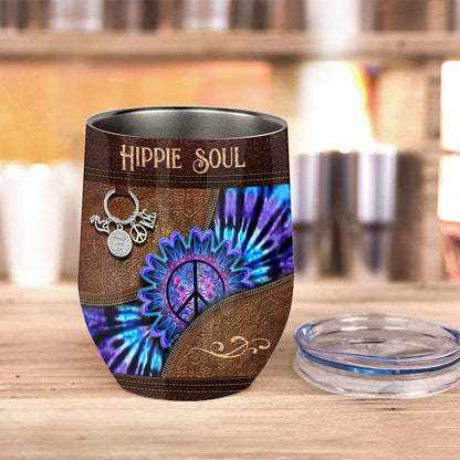 Peace Love Joy - Hippie Wine Tumbler
