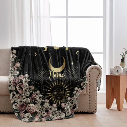 Sun And Moon - Personalized Witch Blanket