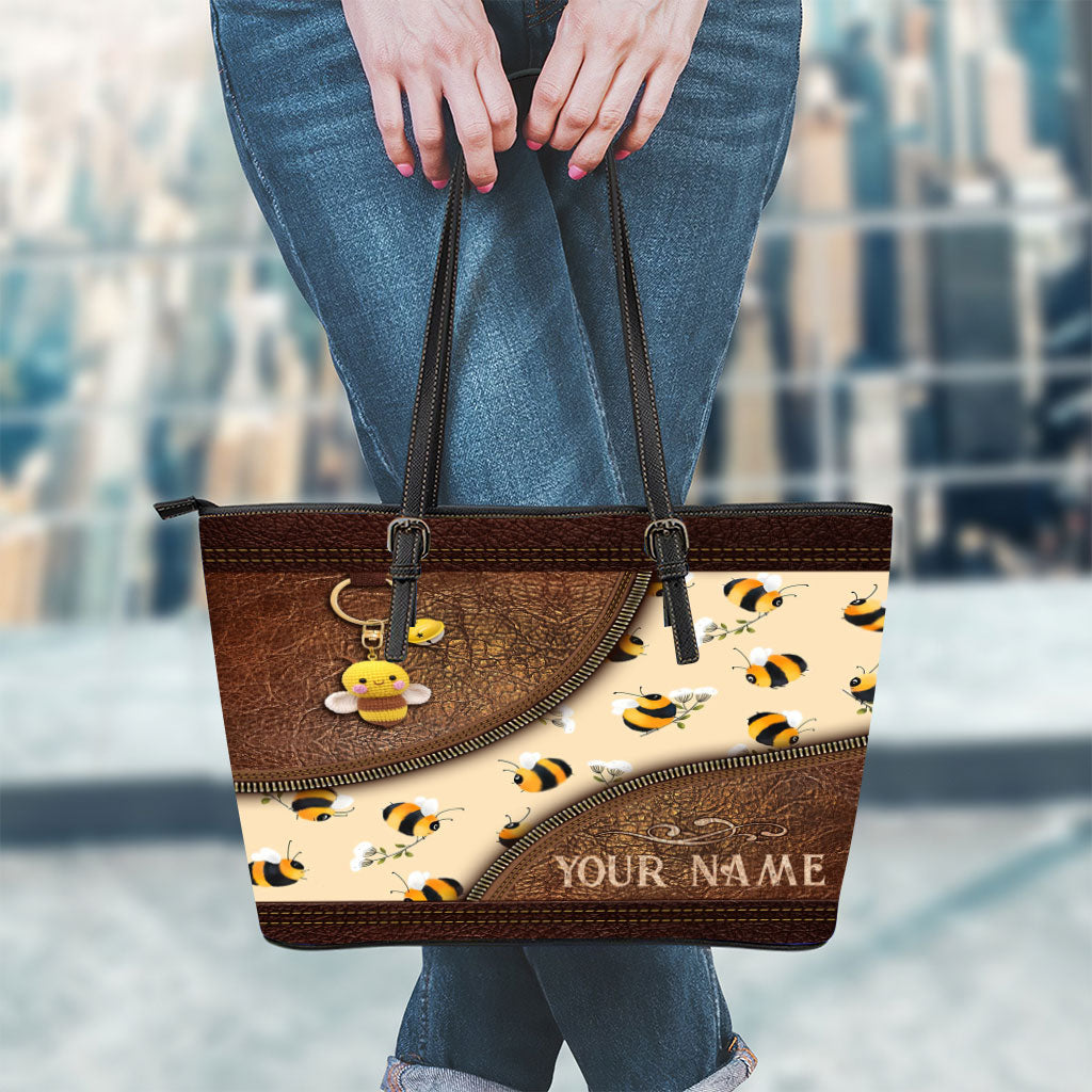 Bee Happy - Personalized Bee Leather Bag