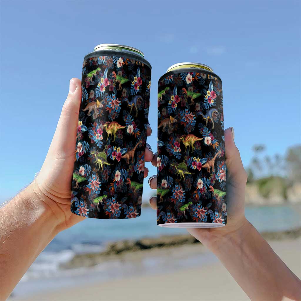 Tropical Dinosaurs Pattern - Dinosaur Can Cooler