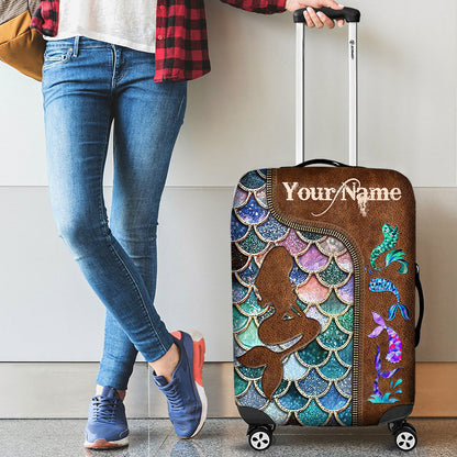 Mermaid - Personalized Mermaid Luggage Cover
