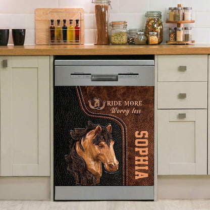 Ride More Worry Less - Personalized Horse Dishwasher Cover