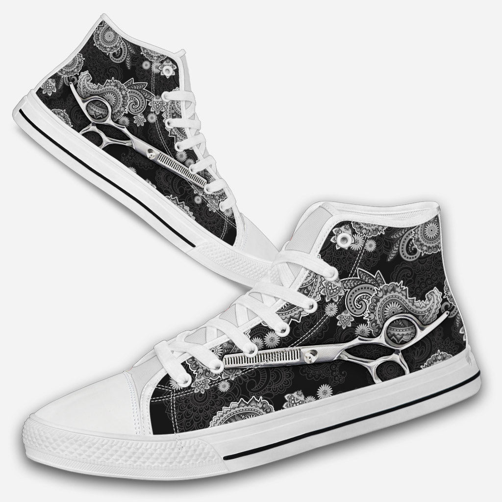 Mandala Pattern - Hairdresser High Top Shoes