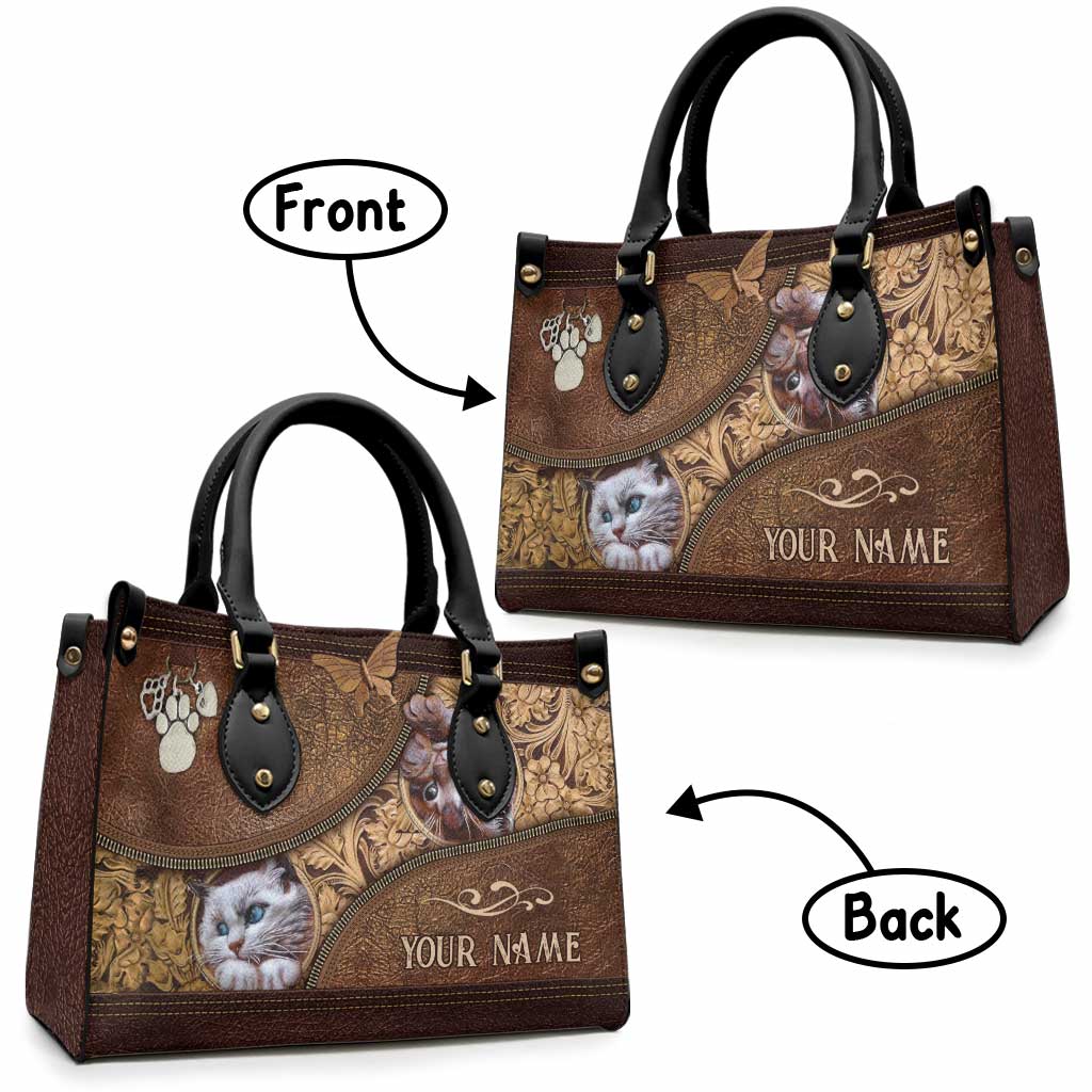 Love Cats - Personalized Cat Leather Handbag