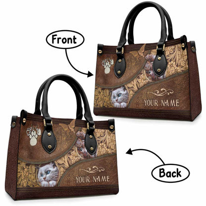 Love Cats - Personalized Cat Leather Handbag