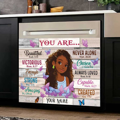 God Say You Are - Personalized African American Dishwasher Cover