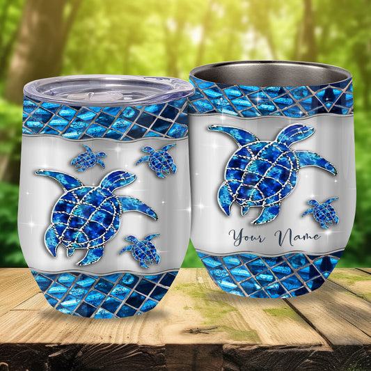 Love Turtles - Personalized Turtle Wine Tumbler