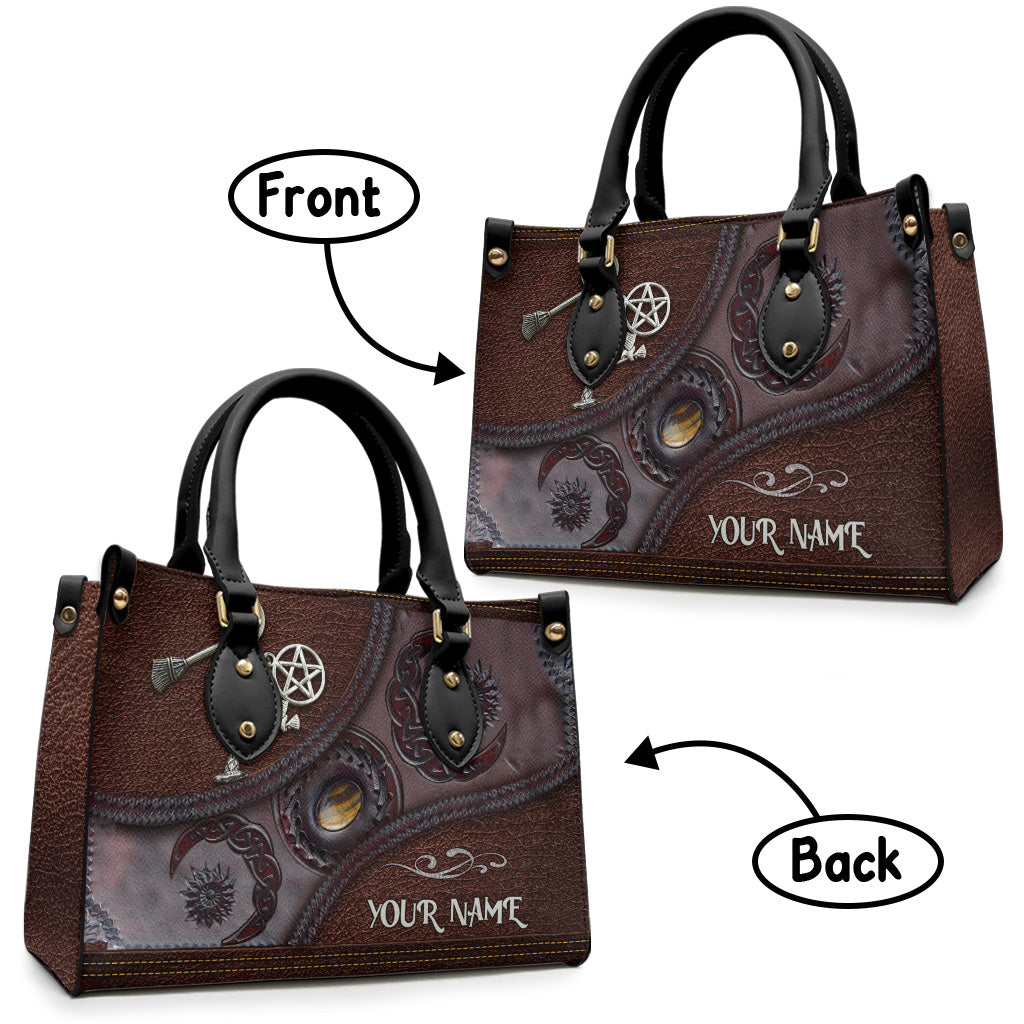Triple Moon - Personalized Witch Leather Handbag