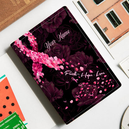 Faith Hope Love - Personalized Breast Cancer Awareness Passport Holder