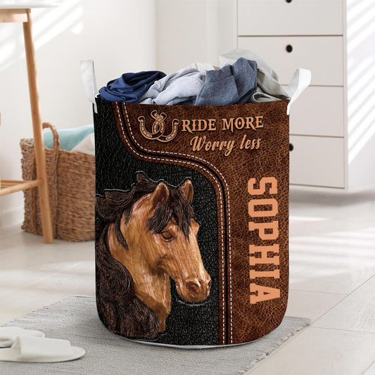 Ride More Worry Less - Personalized Horse Storage Basket