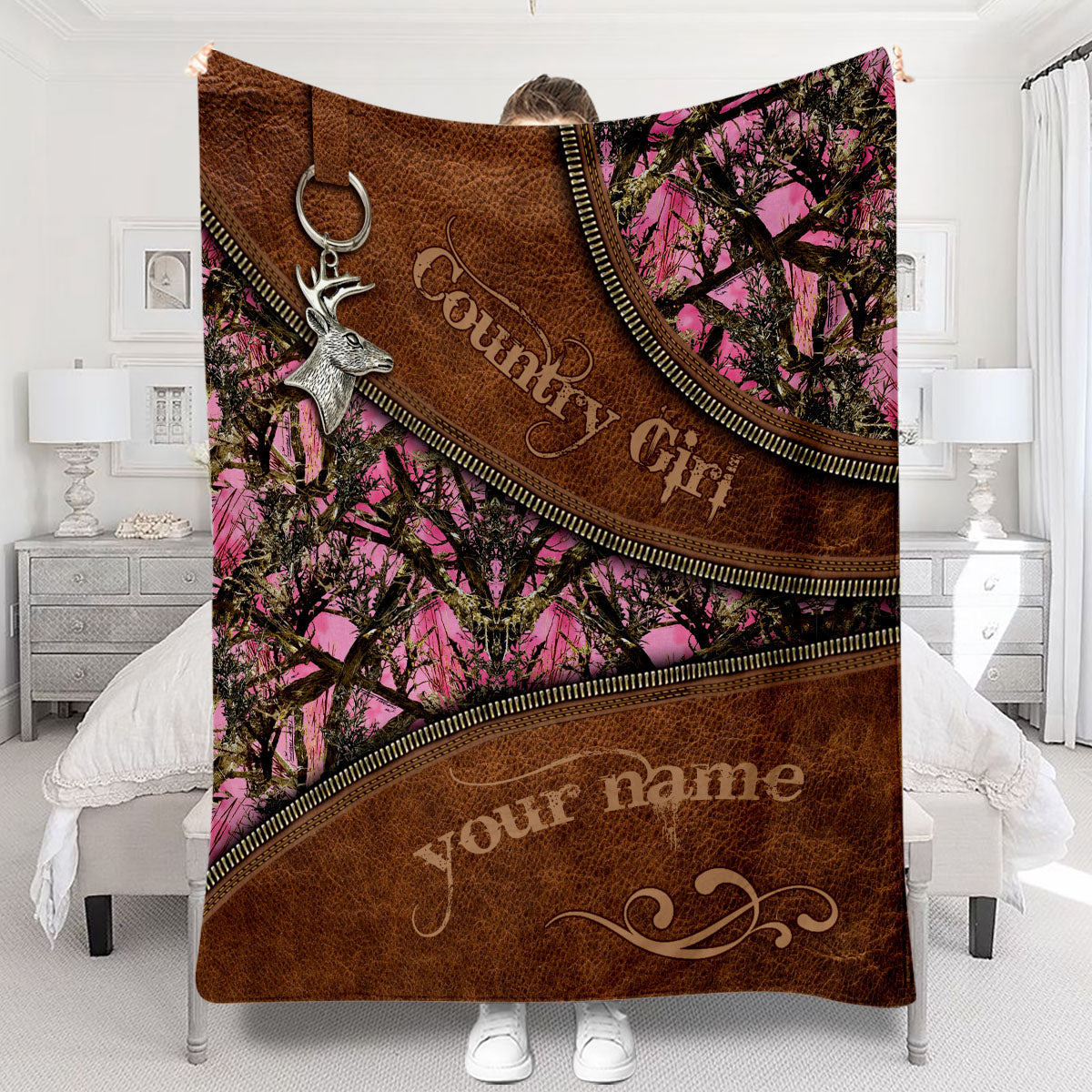 Country Girl - Personalized Hunting Blanket
