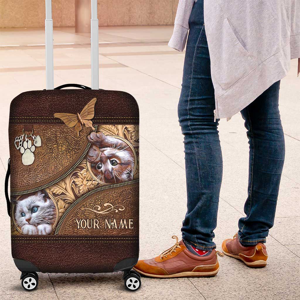 Love Cats - Personalized Cat Luggage Cover
