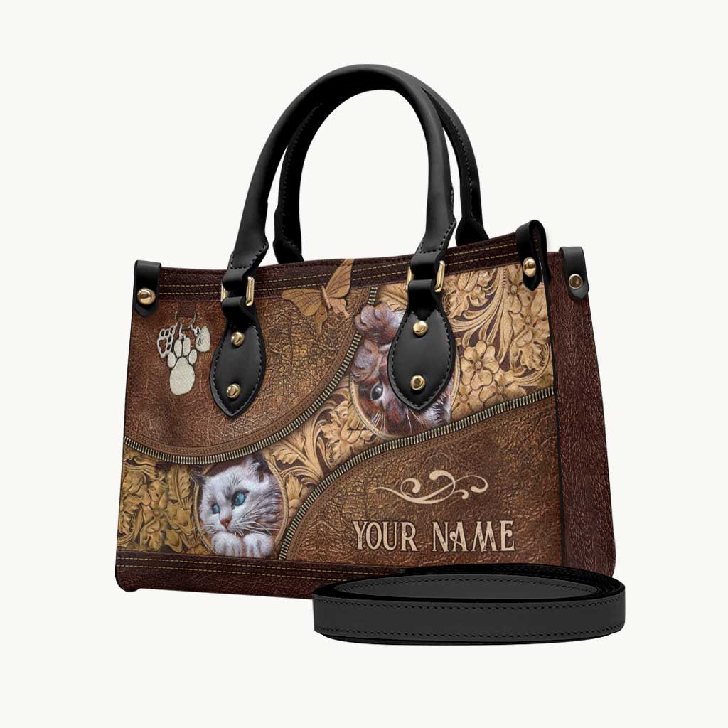 Love Cats - Personalized Cat Leather Handbag