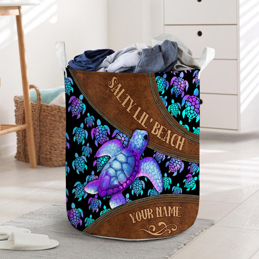 Salty Lil' Beach - Personalized Turtle Storage Basket