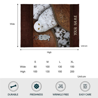 Snowy Owl - Personalized Owl Blanket