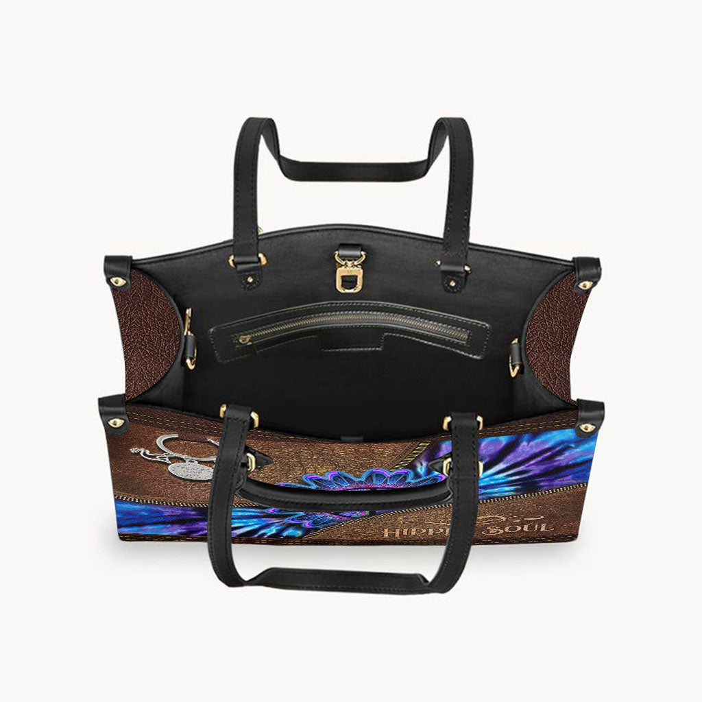 Peace Love Joy - Hippie Leather Handbag