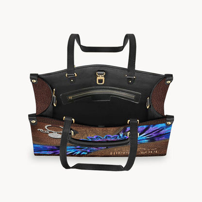 Peace Love Joy - Hippie Leather Handbag