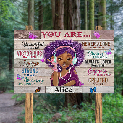 God Say You Are - Personalized African American Rectangle Wood Sign