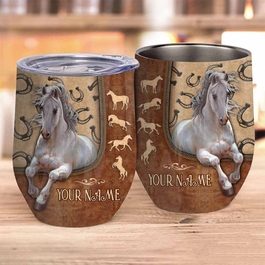 Love Horse - Personalized Horse Wine Tumbler
