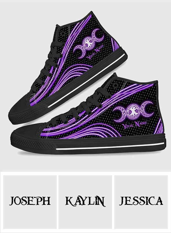 Witch Vibe Purple Triple Moon - Witch High Top Shoes