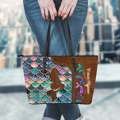 Mermaid - Personalized Mermaid Leather Bag
