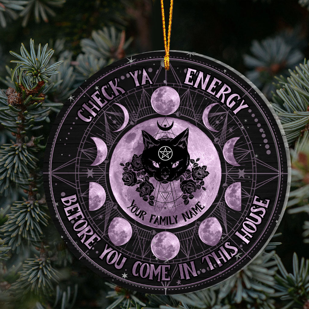 Check Ya Energy - Personalized Witch Ornament